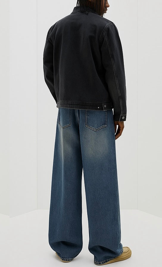 Vintage Acid Wash Baggy Jeans – Wide Leg Streetwear Denim